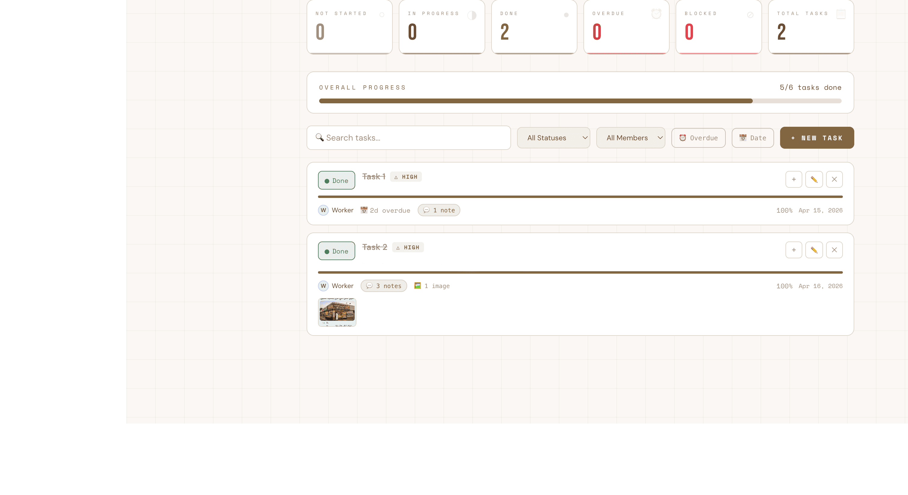 A lightweight task-tracking platform with role-based access — built and shipped live in ~2 hours.